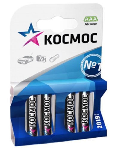 Элемент питания Космос R03 (блист.4 шт) AAA солевая (батарейка) картинка 